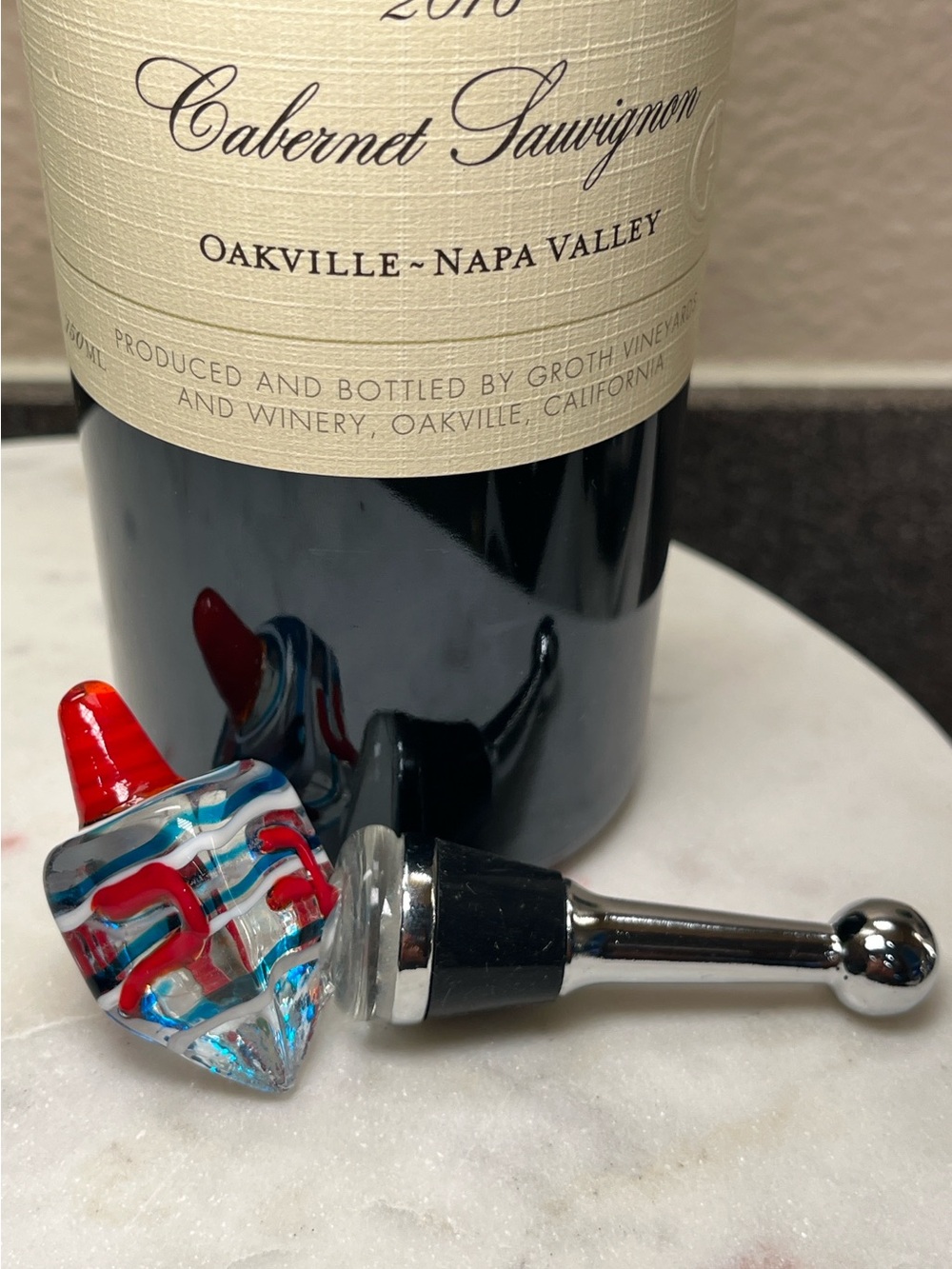 Hanukkah Glass Dreidel Wine Stopper 🕎🍷